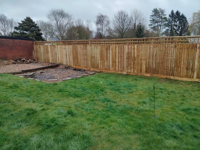 Close board fence surrounding a garden